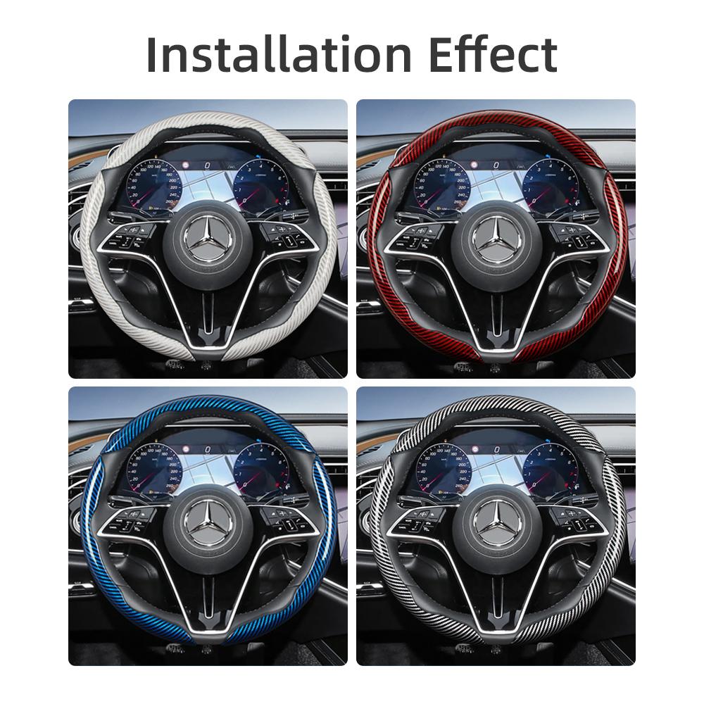 Suitable for Mercedes-Benz Carbon Fiber Texture Steering Wheel Cover with Segmented Quick-Release Design V g S a E C Class Gle Glc Gla Glb