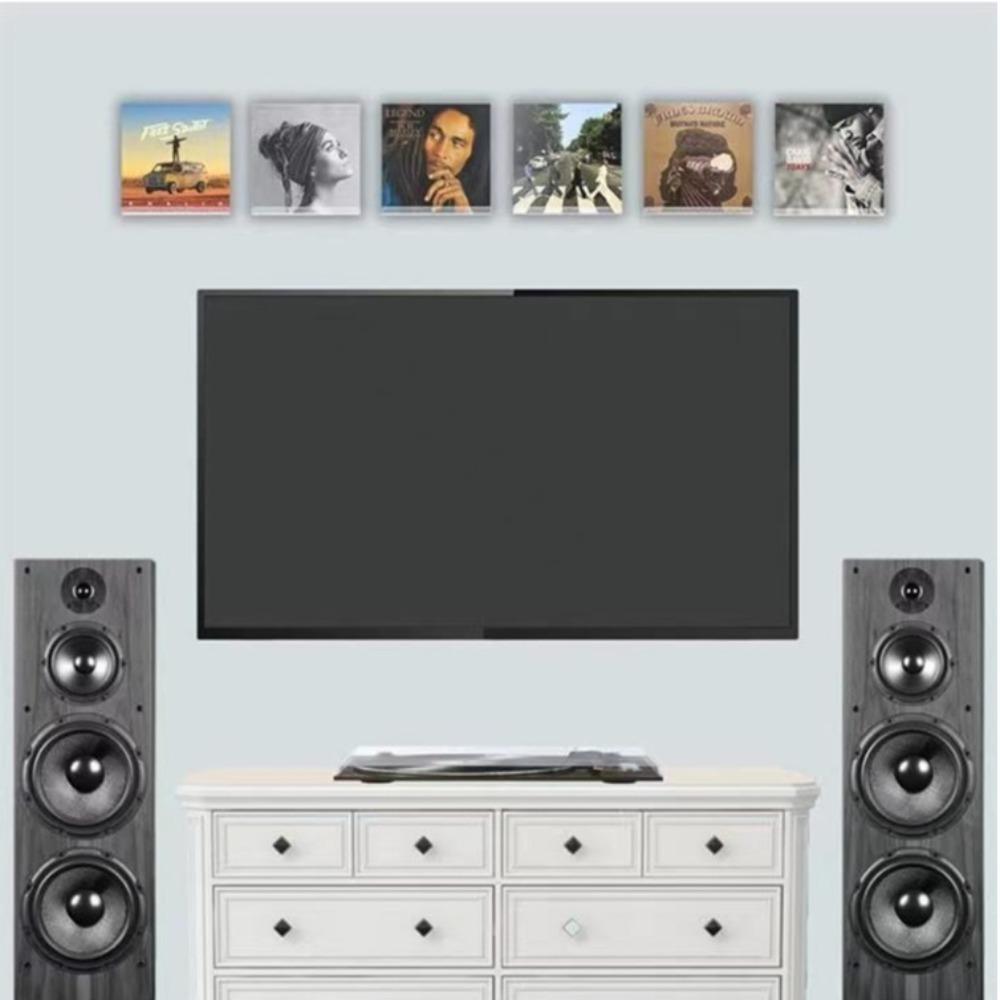 6Pcs Clear Vinyl Record Shelf Wall Mount Magazine Rack Floating Shelves for Books  Makeup