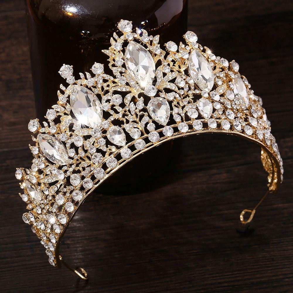 Water Drop Shape Tiara Hair Crown Rhinestone Bridal Wedding Crown Hair Accessories Party Event
