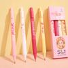 4 шт., гелевые ручки Sugar Princess, розовый стиль, 0,5 мм, шариковая ручка, черный цвет, чернила для письма, офиса, школы