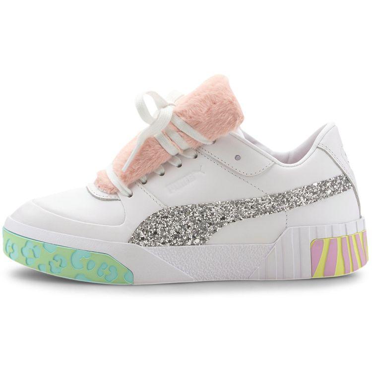Puma Sophia Webster X Cali Fur Кожаные Мид-топ Кроссовки Женские кроссовки Белый Розовый 370119-01