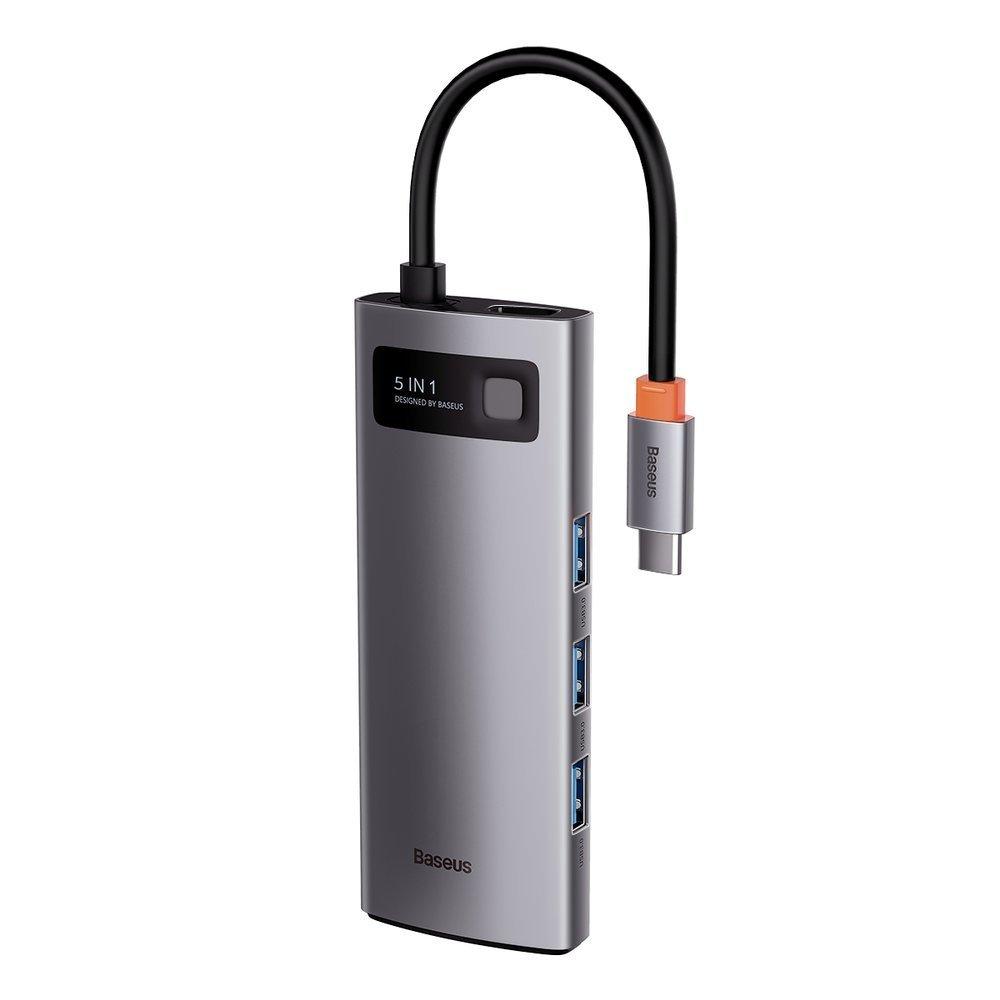5in1 multifunctional HUB USBC PD 100W HDMI 4K 3x USB 32 gray