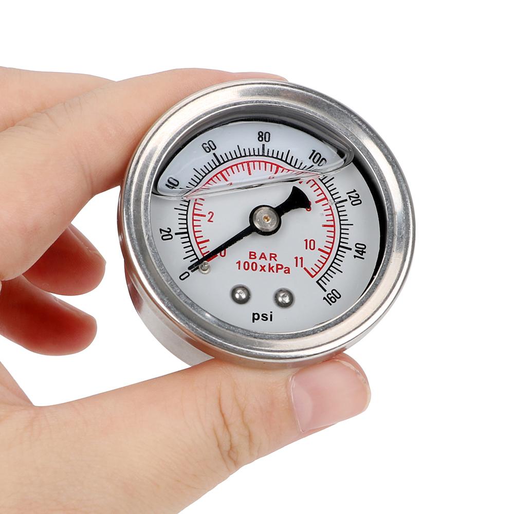 Манометр для масла Манометр для топлива Манометр для жидкости Жидкость 0–160 фунтов на квадратный дюйм 1/8 NPT Тестер Система мониторинга