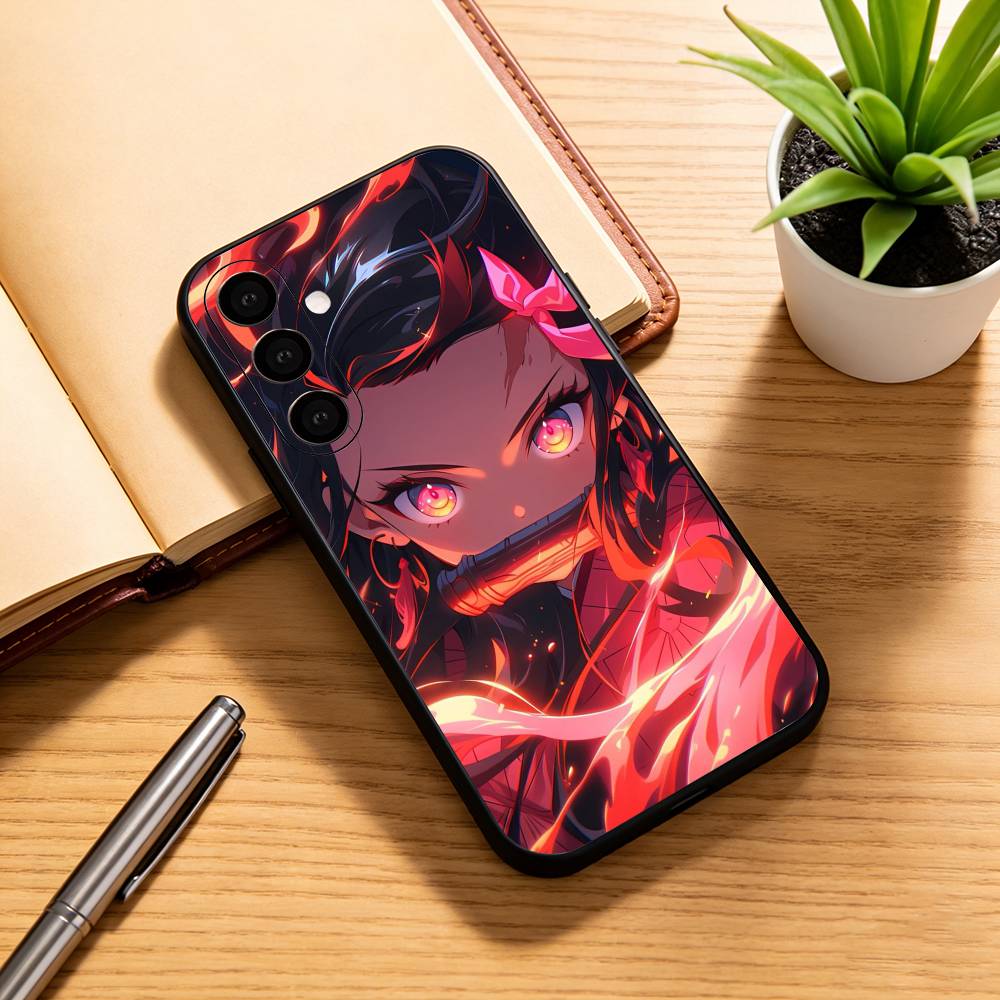 Demon Slayer Tanjiro Nezuko  Phone Case Black Silicone Soft For Samsung Galaxy A73,A72,A71,A70,A53,A52,A51