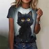 Novelty Women's Kawaii Cat 3D Print T-shirt Y2k Tops Female Trend Harajuku Clothing Girls Casual Fashion Short Sleeve T Shirts
