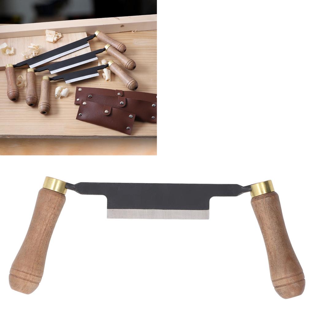 Инструмент для бритья 4 дюйма, прямой, эргономичный, с двойной деревянной ручкой, ручной инструмент для деревообработки и окорки