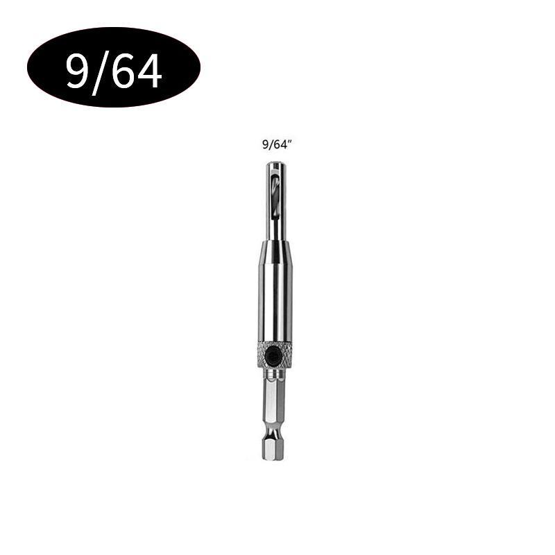 Self-centering Door and Window Hinge Hole Opener with Integrated Hexagonal Shank Drill Set.