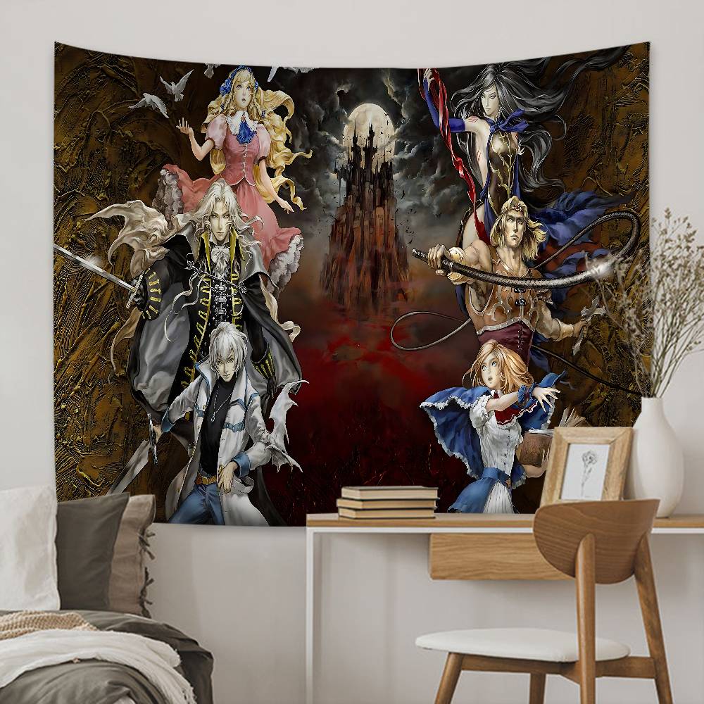 Castlevania Cartoon Hanging Bohemian Tapestry Indian Buddha Wall Decoration Witchcraft Bohemian Hippie Cheap Hippie Wall Hanging