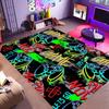 Коврик для геймера для комнаты мальчика, нескользящий игровой ковер, крутой игровой ковер с граффити для спальни, гостиной, игровой комнаты, декоративный напольный коврик