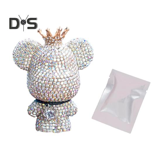 Автомобильный освежитель воздуха со стразами и медведем, крепление к вентиляционному отверстию, длительный аромат, удаление запаха, зажим, тип автомобильного воздуховыпускного отверстия, диффузор для ароматерапии, автомобиль