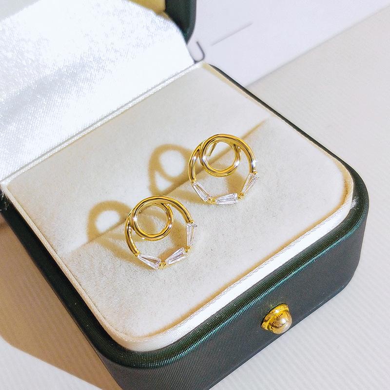 Круглые серьги-гвоздики с имитацией циркония, простые и маленькие летние серьги, высококачественные студенческие серьги для женщин