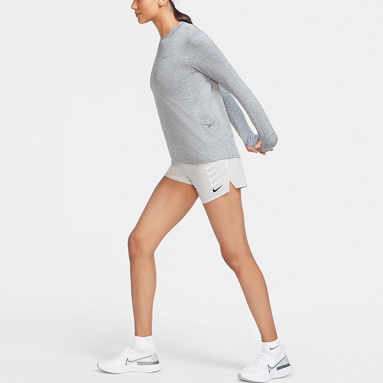 Nike Running Dri-Fit Long Sleeve T-Shirt Women Tops Grey CU3278-084