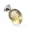 Подарочный кулон из стерлингового серебра 925 пробы с натуральным лимонным кварцем, размер 1,3 дюйма, E6d43