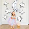 Набор воздушных шаров «Луна и звезды» Четырехконечные звезды Луна Алюминиевые фольгированные шары Многоразовые шары для украшения вечеринки для мальчика девочки ребенка