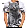 Футболка с принтом 3D Cat Cool, мужская модная повседневная футболка с коротким рукавом