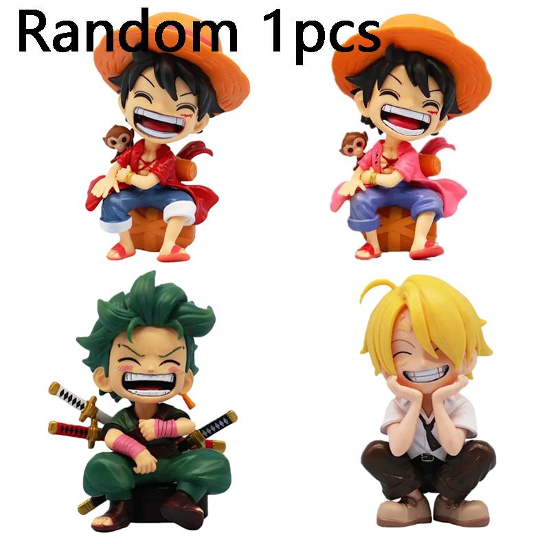 13.5 CM peripheral series Luffy Solon Sanji Qversion sitting posture childrens model figurine toy gift collectibles