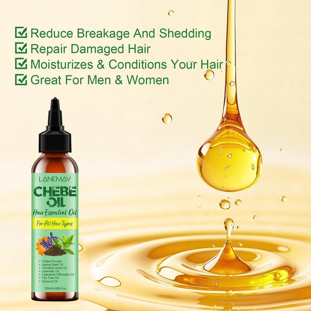 Chebe Hair Oil-Strengthens, Repairs Damaged, Moisturizing & Smooth Hair-Suitable for all Hair Types, 120ml