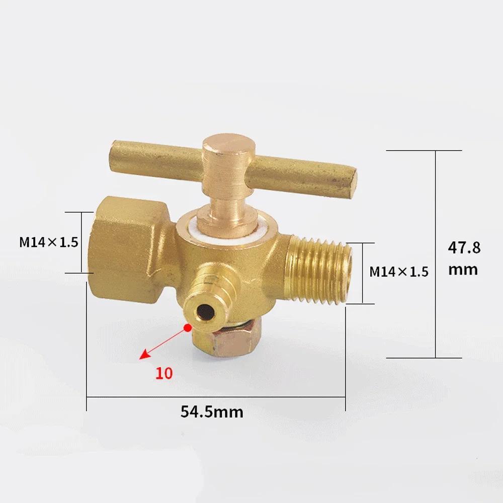 M14 M20 Metric Female To Mae x 10mm Hose Barb Brass Tee 3 Ways Petcock Tap Valve With Hanlde For Cooker Drainer