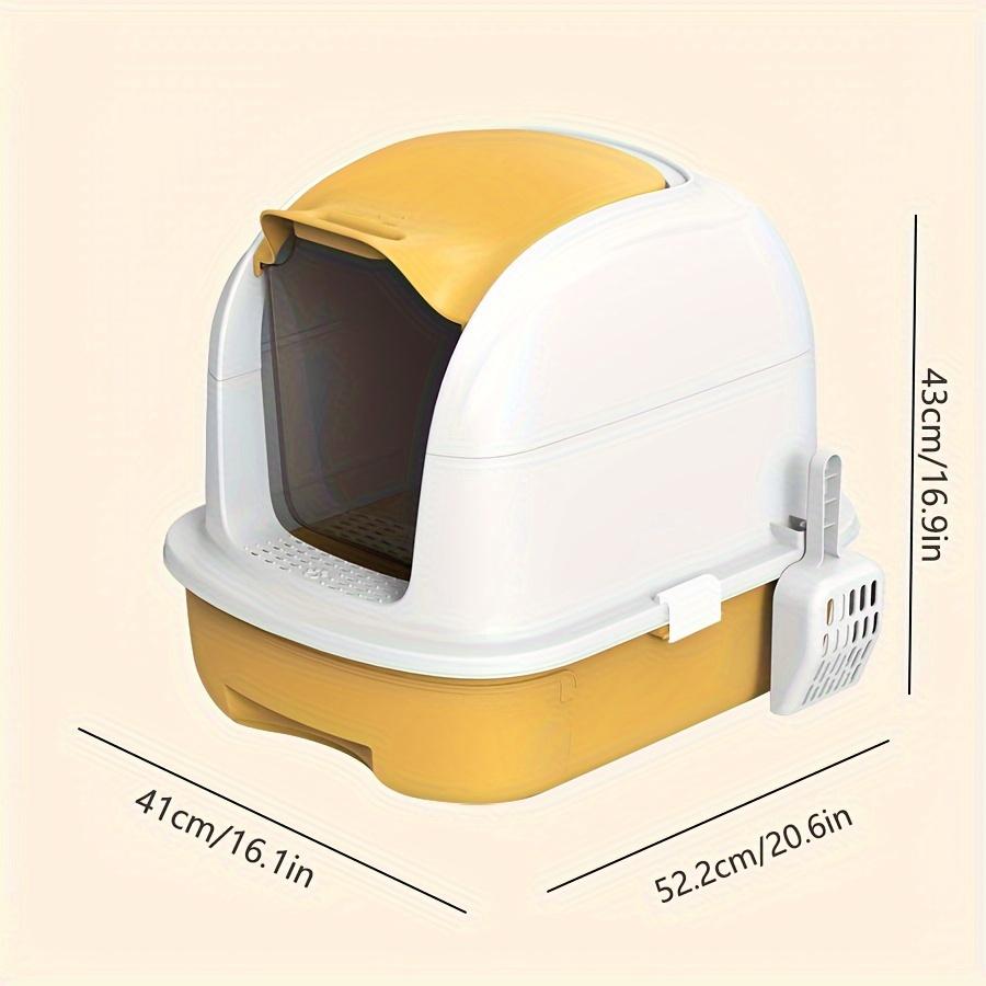 Полностью закрытый ящик для кошачьего туалета с откидной дверцей, ящик для кошачьего туалета с защитой от брызг и пластиковой лопаткой, кошачий туалет с защитой от запаха для домашних кошек