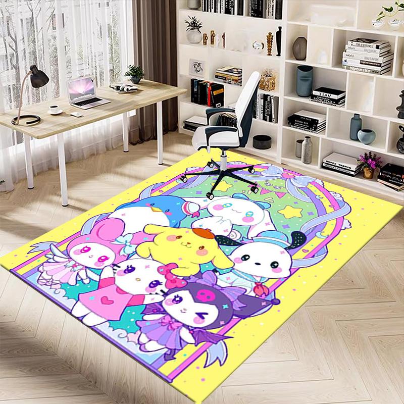 Kawaii Friends Pastel Land Carpet For Playroom Bedroom Living Room Sofa Home Decorkids Game Area Rug Nonslip Floor Mat