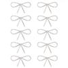 10Pcs Diamond Rhinestone Bow Glass Flash Brooch Claw Chain Suit Dress Pin Hair Accessories