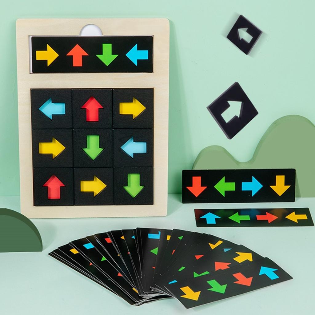 Wooden Enlightenment Toys, Early Education Training Direction Color Games, Children's Shape Training, Thinking Puzzle Toys