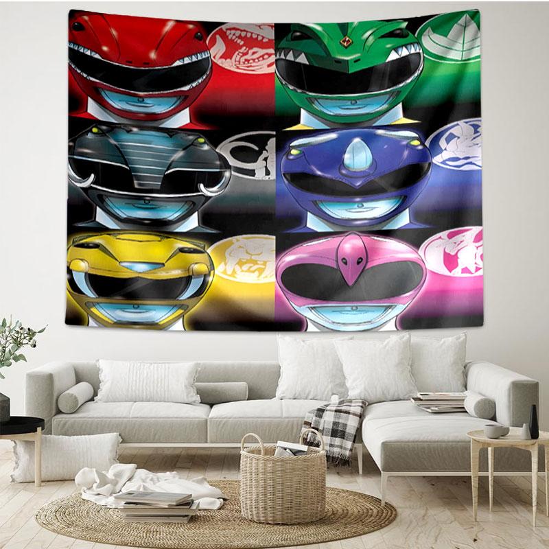 Mighty Morphin Power Rangers Print Tapestry - Portable Wall Decor Cloth, for Home, Dorm, Travel, Bedroom, Living Room - Ideal Birthday Housewarming Gi