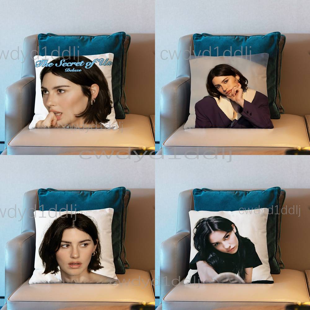 GGracie Abrams The Secret of Us Pillow Case Short Plush Sofa Decorative Gift Home Doublesided Printing Cushio