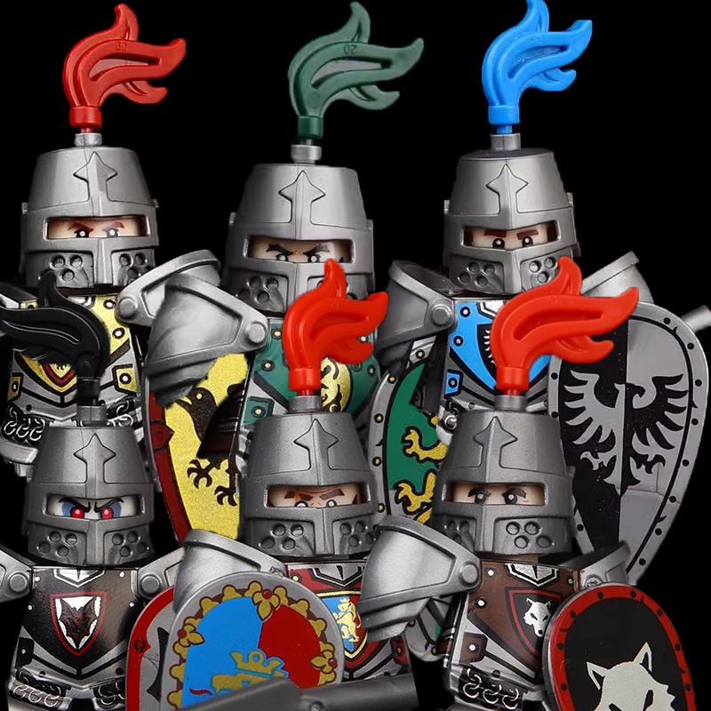 Средневековый Солдат Рыцарь Фигурка MOC Строительный Блок Зеленый Дракон Замок Пехота Орки Пират Римская Кавалерия Оружие Игрушки Подарки D122