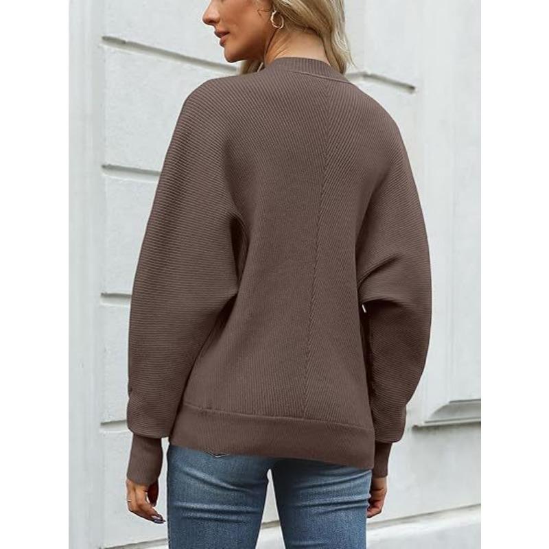 Женский осенне-зимний вязаный свободный джемпер с круглым вырезом