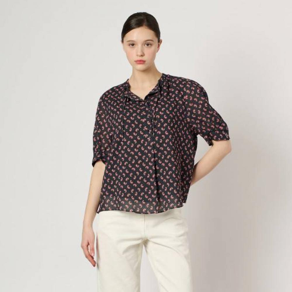 Bcbg Cotton Paisley Print Blouse B4m5b444