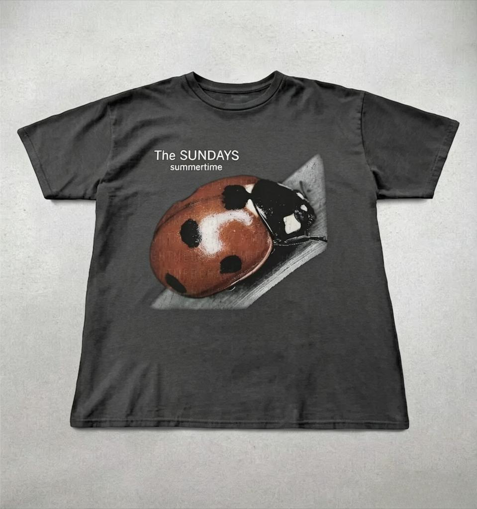 The Sundays Summer Time Vintage Cotton Tshirt Funny Pattern Print Tee Unisexs Womens Ins Style Yk Streetwear New T Shirt