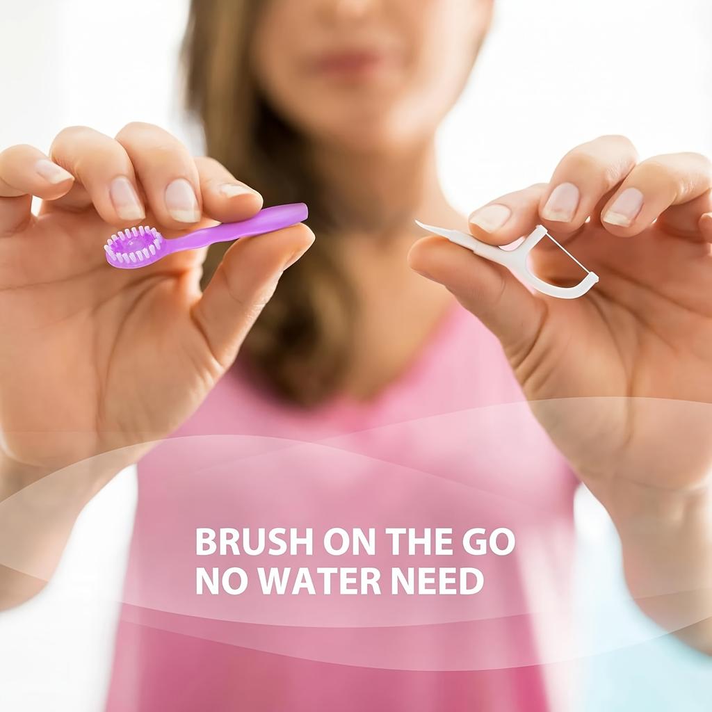 10 шт. одноразовых мини-зубных щеток для путешествий, 5-в-1 предварительно намазанная мини-щетка + зубная нить + зубочистка + скребок для языка, предварительно намазанная зубная щетка для путешествий