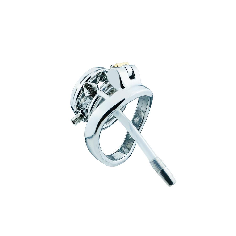 Мужской короткий плоский замок из нержавеющей стали, металлический CB-замок, уретральный пояс верности, заклепки, клетка для пениса, секс-игрушка, куколд, кольца для члена