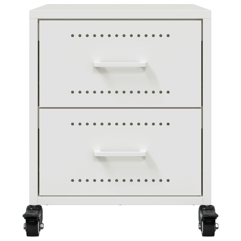 Nightstand White 36 x 39 x 43.5 cm Steel