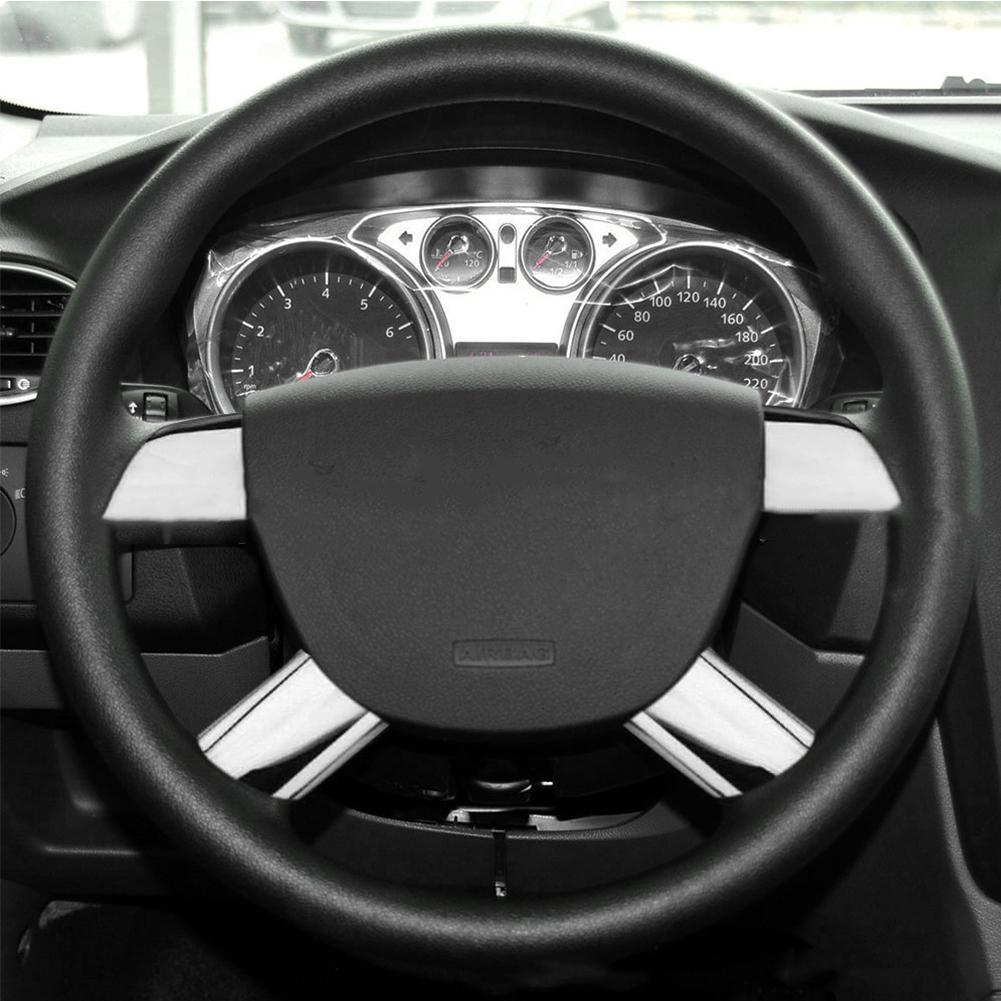 4 шт. Наклейка на рулевое колесо салона автомобиля для Ford Focus MK2 2005 2006 2007 2008 2009 2010 2011 Аксессуары для украшения
