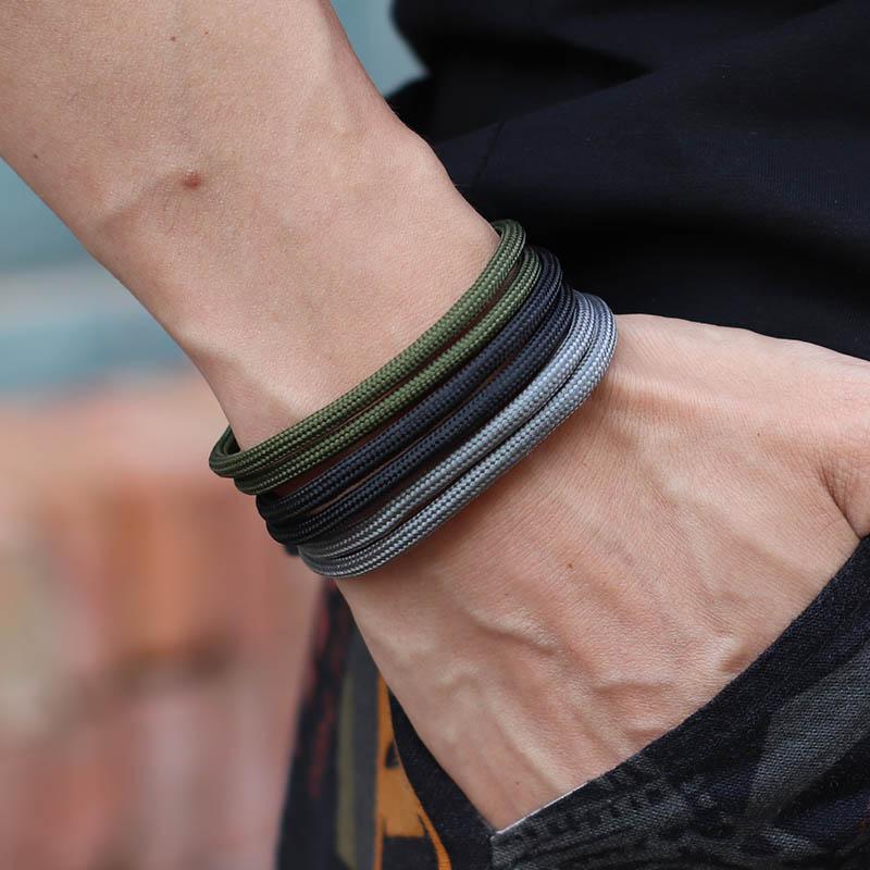 Новый мужской набор браслетов ручной работы регулируемый паракордовый браслет для мужчин хип-хоп рок шарм браслет мужские аксессуары подарок для парня