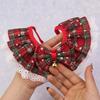 Christmas Jingle Bell Pet Snood: Organza Lace Cat & Dog Collar Scarf