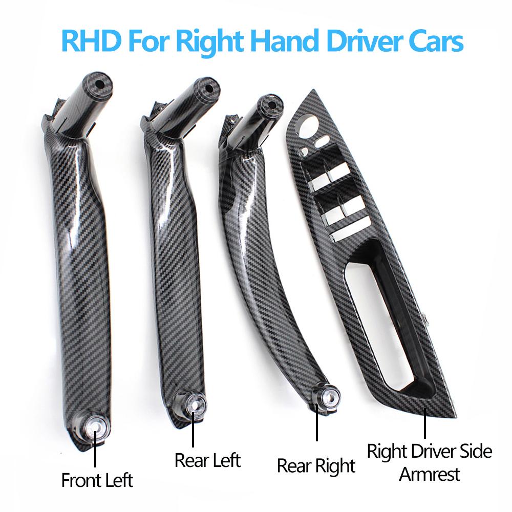 4pcs Set LHD RHD Interior Door Armrest Pull Handle Cover Trim Replacement For BMW X5 X6 E70 E71 E72