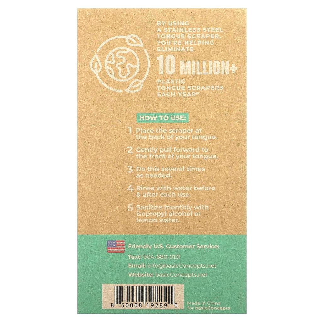 Скребок для языка из нержавеющей стали, 2 шт.