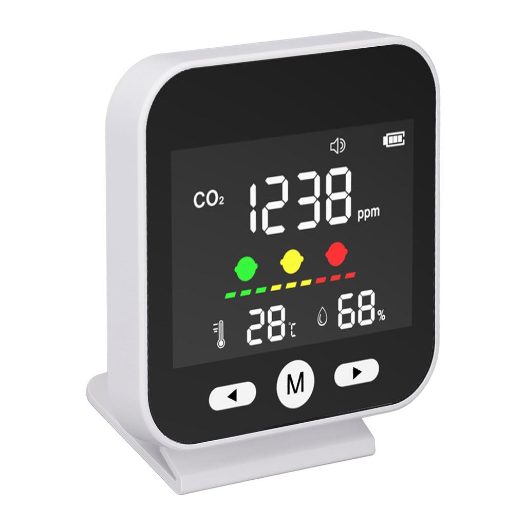 Air Quality Monitor High Accuracy 400‑5000ppm CO2 Temperature Humidity Detector for Desk