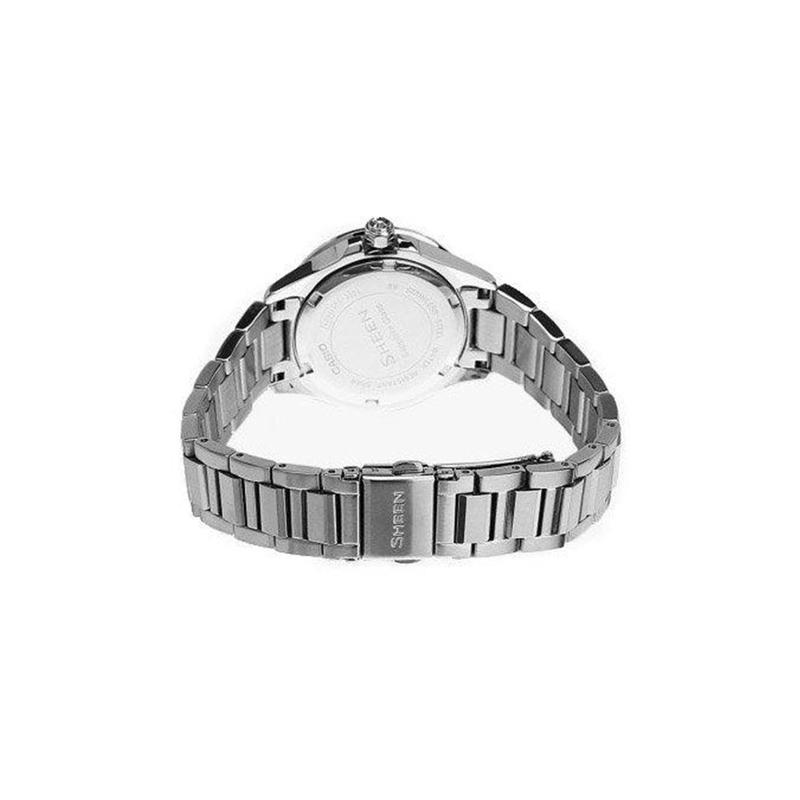Casio SHEEN multi-function diamond quartz movement stainless steel strap Japanese and Korean watch women's watch silver dial SHE-3504D-7AUDR