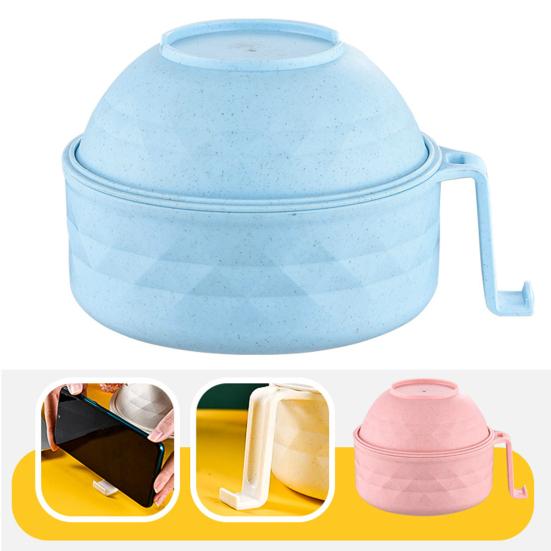 1 Set Rice Bowl Drainage Design Kitchen Accessories Leak-proof Salad Ramen Bowl with Chopsticks Fork Spoon Modern Eat Food BPA Free