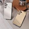 Чехол для телефона с зеркалом для макияжа для Samsung Galaxy S25 S24 S23 S22 Ultra Plus FE Ударопрочный Покрытие Черная Рамка Чехол Бампер