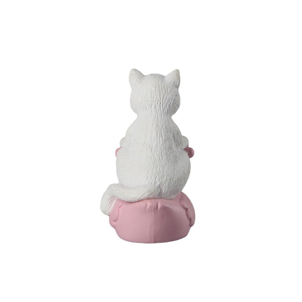 Model Home Decoration Pet Figurines Cat Miniature Cat Ornaments Sitting Pink Duck Cat Small Statue