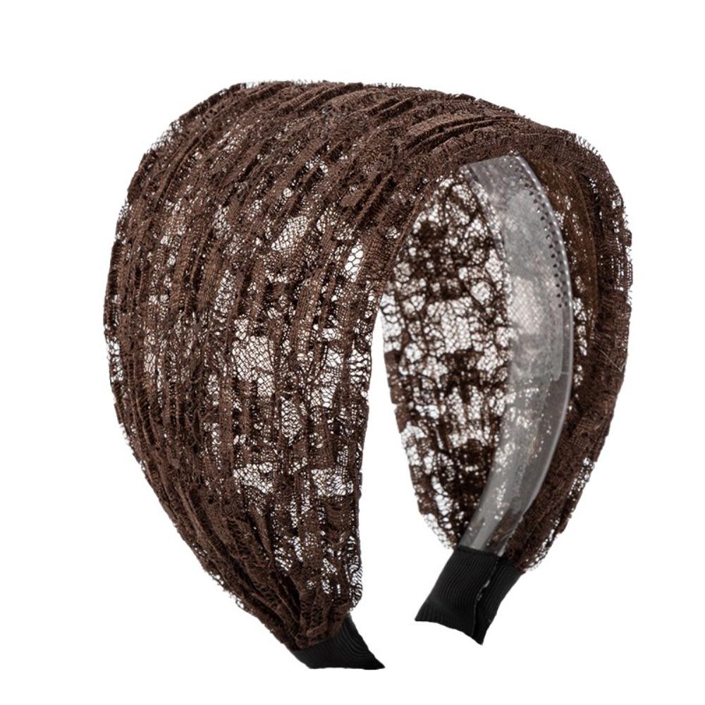Полый широкий ободок для волос сбоку, эластичные женские кружевные повязки для волос, кружевная сетчатая повязка для волос для умывания