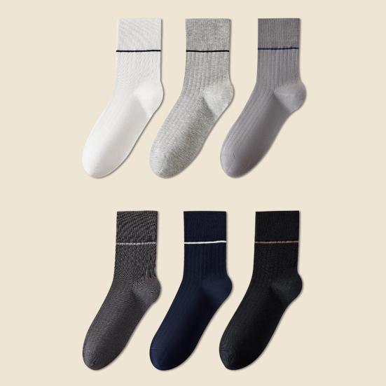Мужские носки под костюм Хлопковые Антибактериальные В рубчик Средней длины Дышащие Защищающие от запаха Повседневные носки для бизнеса Спорта Все сезоны Повседневная носка