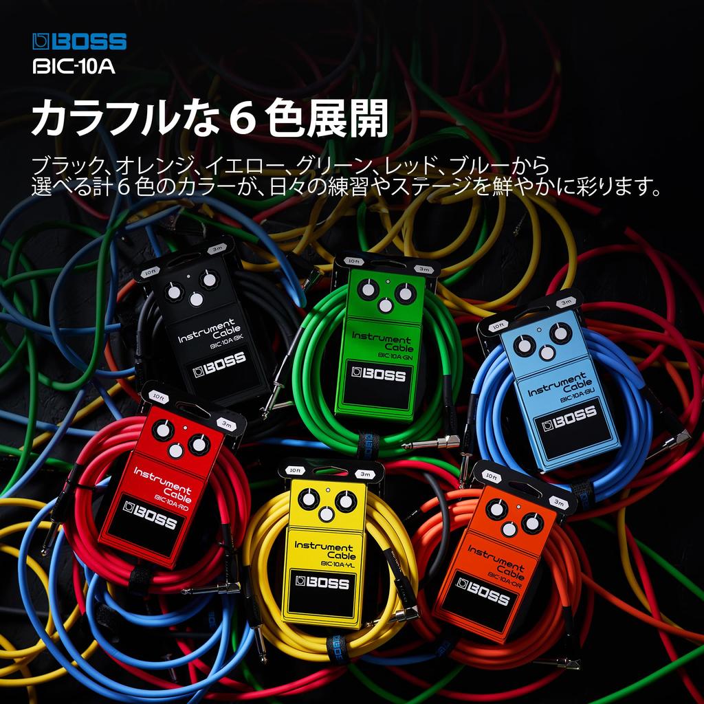 BOSS Гитарный кабель Синий 3м Тип L Бескислородная сигнальная линия Плетеный кабель BIC-10A-BU Тип-Прямой