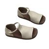 Handmade Genuine Leather Fish-mouth Sandals Summer Flat Shoes Velcro Soft Cowhide Women's Sandals