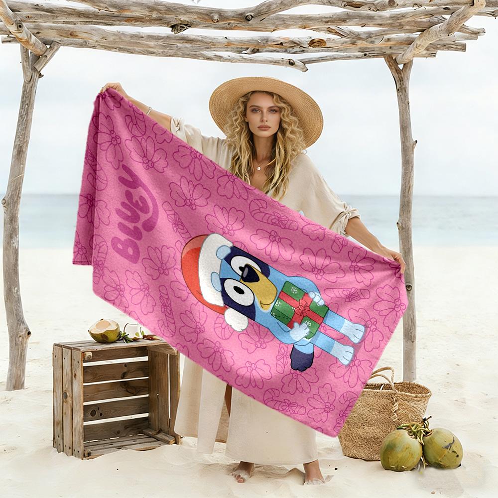Bluey Friends Adventure Beach Towel Super Soft & Absorbent Comfortable Lightweight
